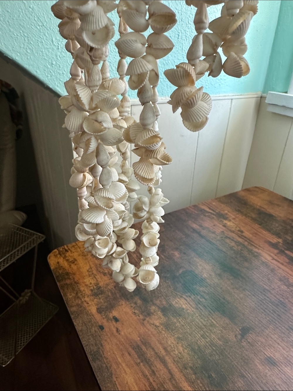 Vintage Boho Cascading Seashell Chandelier Mobile - 35” Coastal Beach Decor - Picture 3 of 5